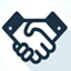 Handshake icon representing lucrative liquidation deals at Newport Trading.