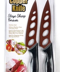 Two AS SEEN ON TV Copper Knives - Non-stick, Never Needs Sharpening - Ideal for Effortless Cooking